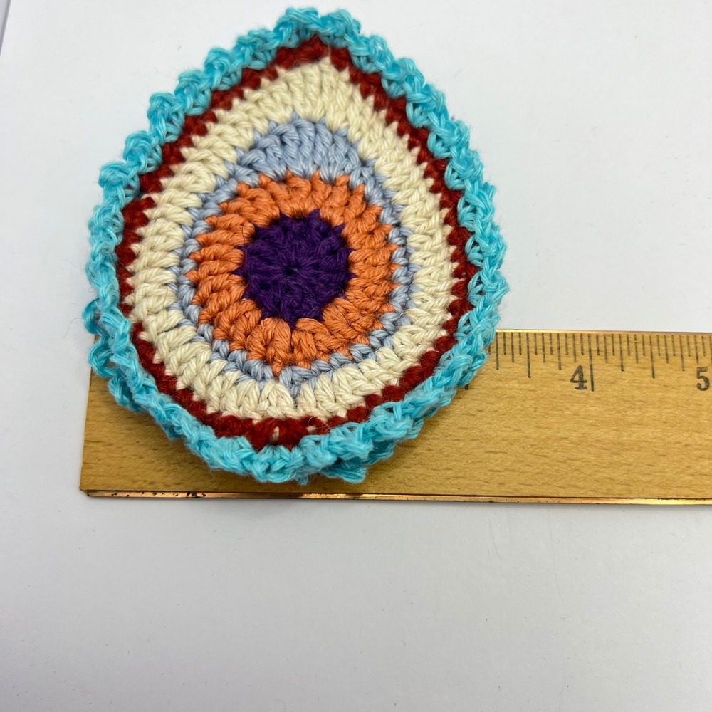 Handmade Crochet Evil Eye Appliques 4" Boho Patches Doilies Witchy Magic Greek - Picture 10 of 10
